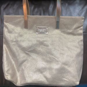 Michael Kors gold canvas like tote